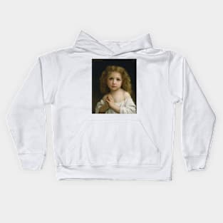 Little Girl by William-Adolphe Bouguereau Kids Hoodie